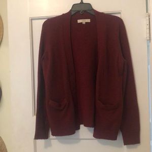 Maroon LOFT cardigan